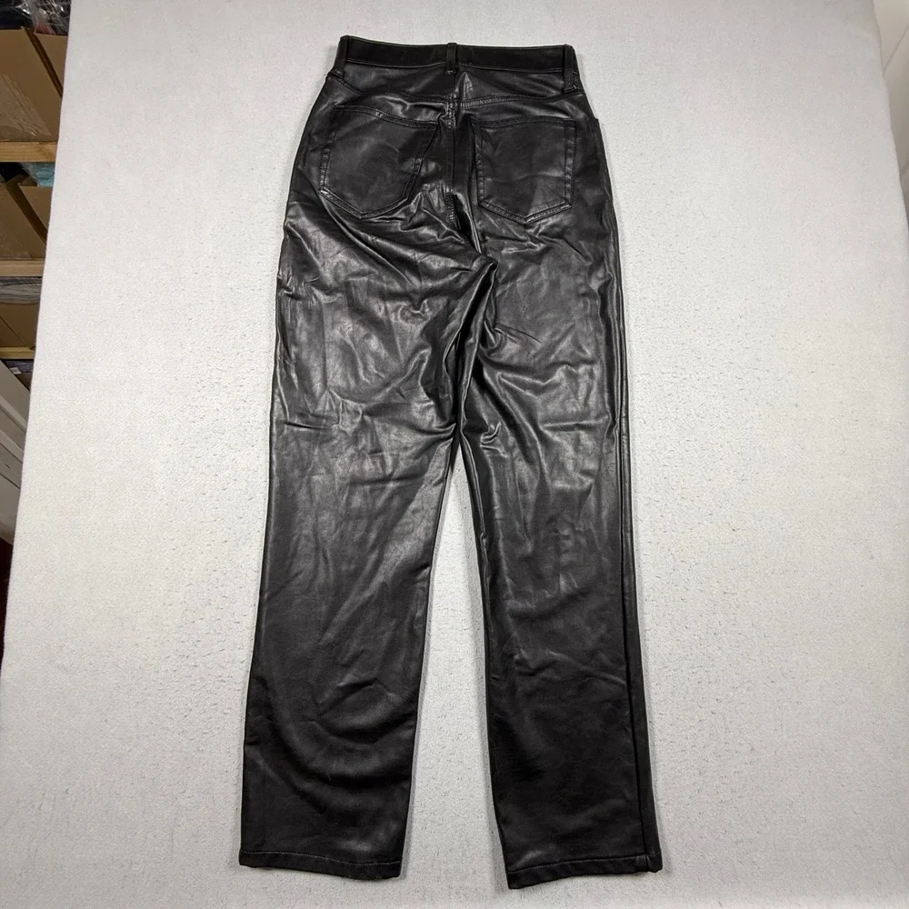 Abercrombie & Fitch Curve Love The 90s Straight Ultra High Rise Faux Leather 29L